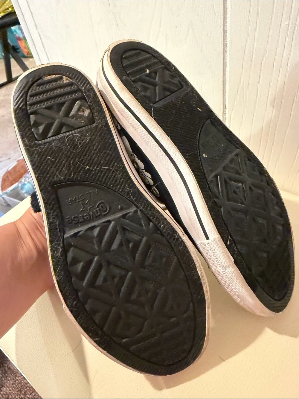 Converse Black High Top Sneakers with Jerry & Cheese Graphic